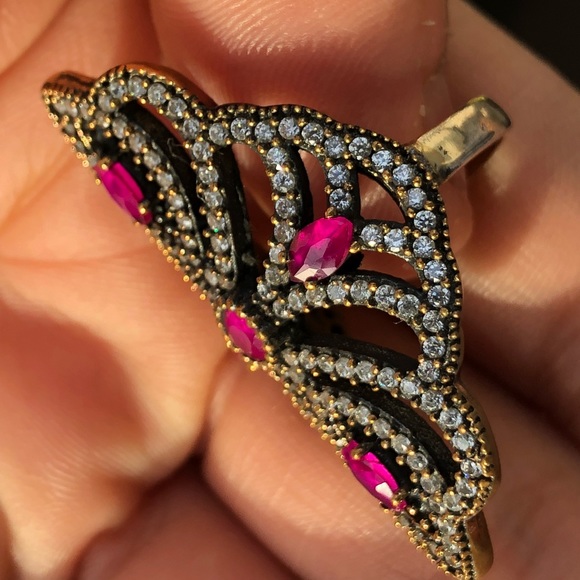 Turkish handmade vintage silver women ring 9 - Picture 5 of 7